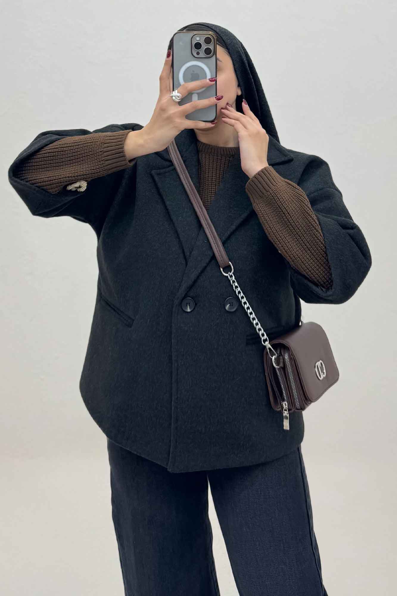 کت فوتر کشمیر آستردار دو دکمه 