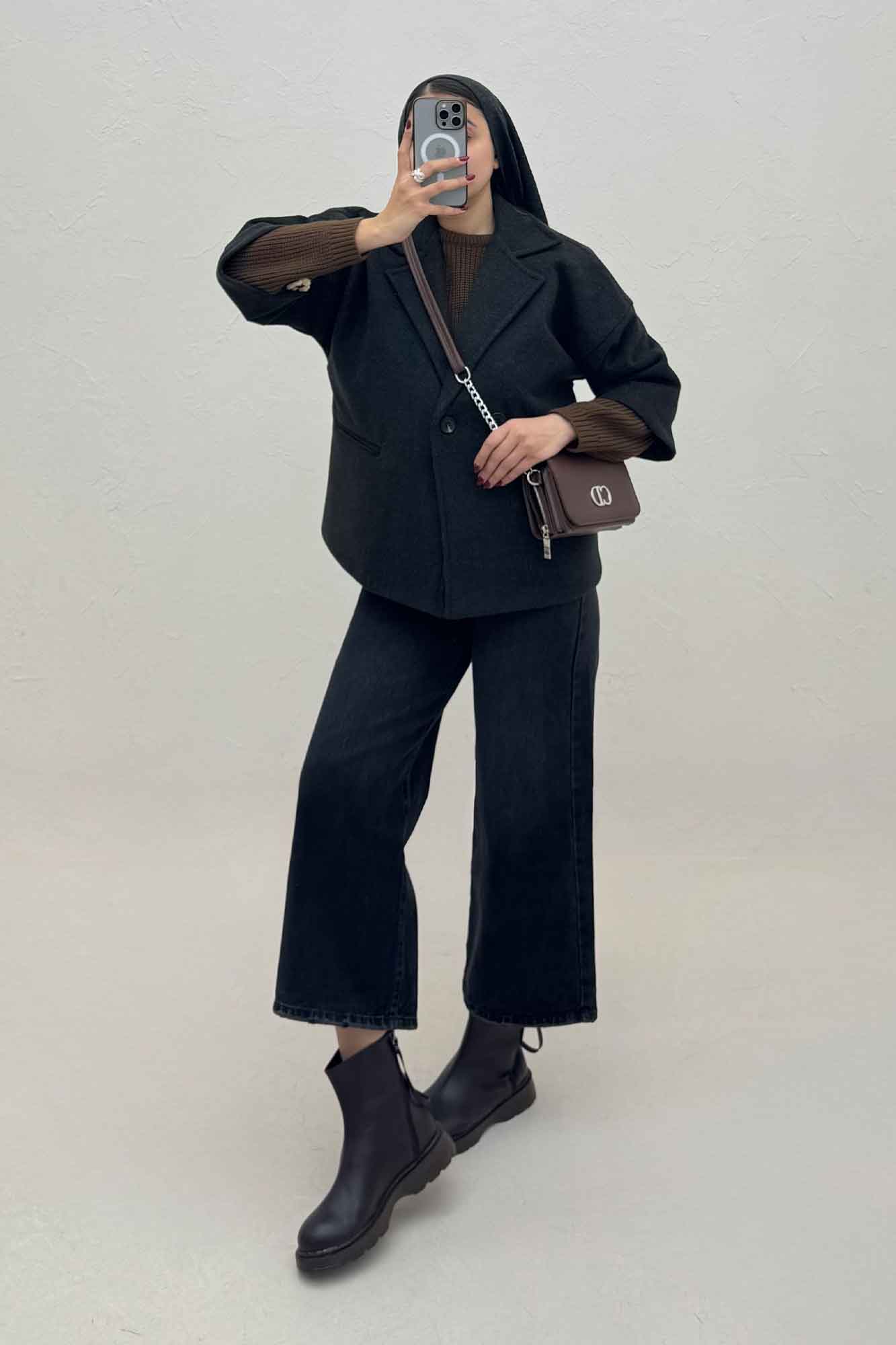 کت فوتر کشمیر آستردار دو دکمه 