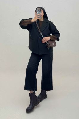 کت فوتر کشمیر آستردار دو دکمه 