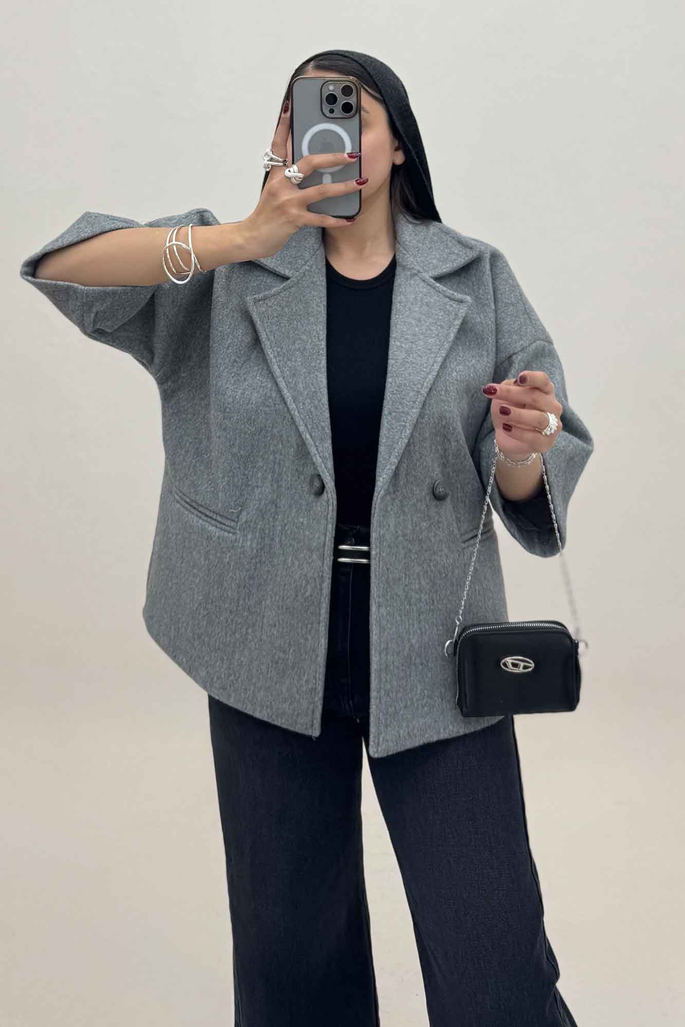 کت فوتر کشمیر آستردار دو دکمه 