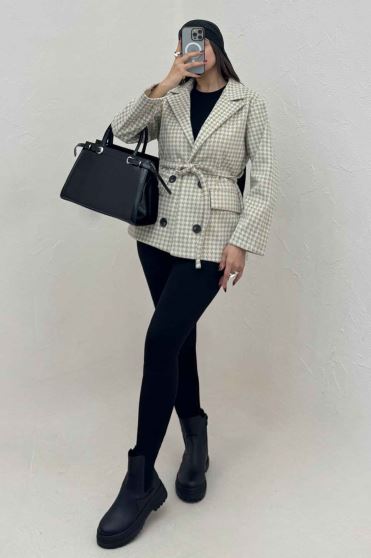 کت پیردوپل یقه انگلیسی آستردار