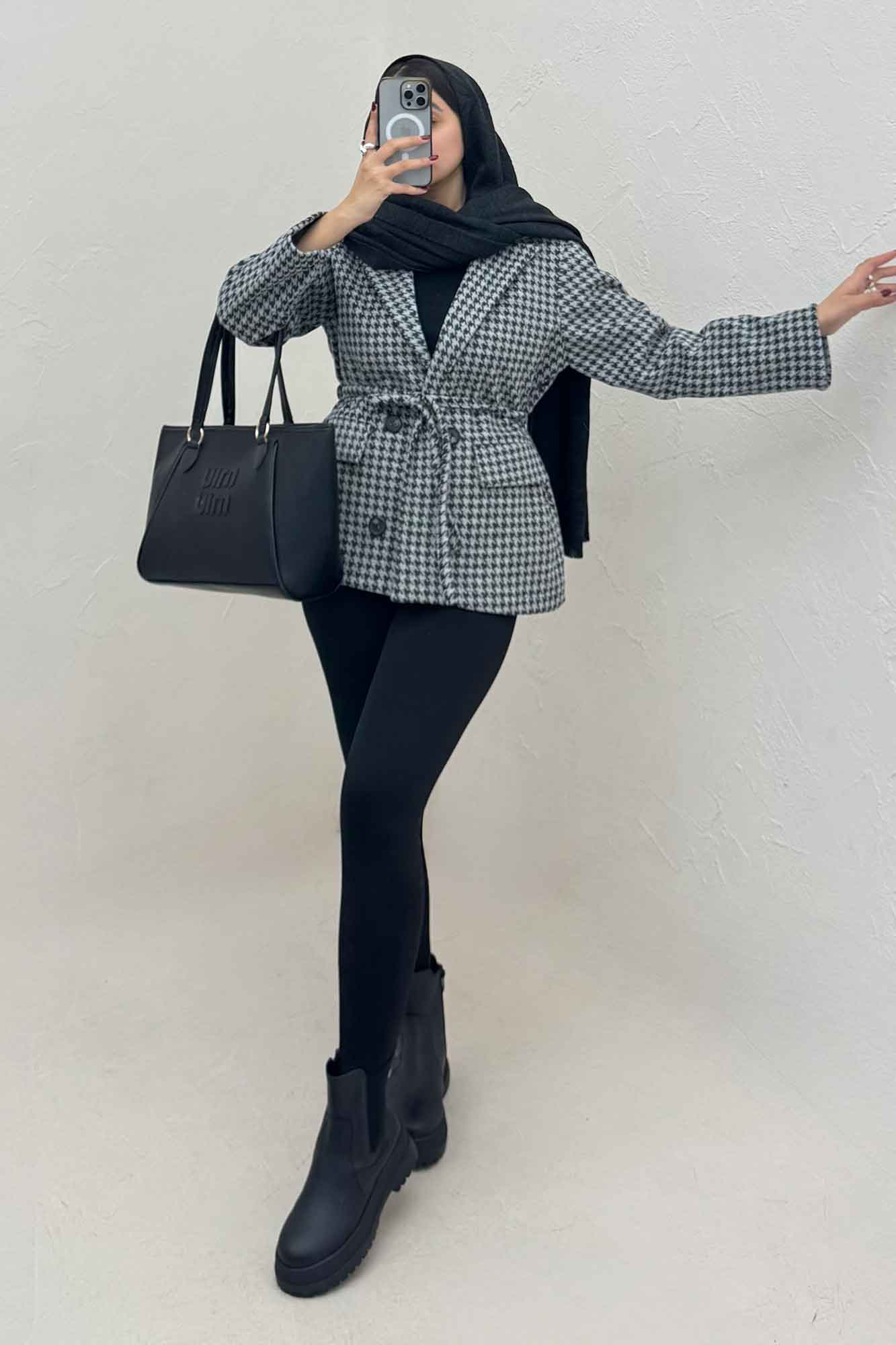 کت پیردوپل یقه انگلیسی آستردار