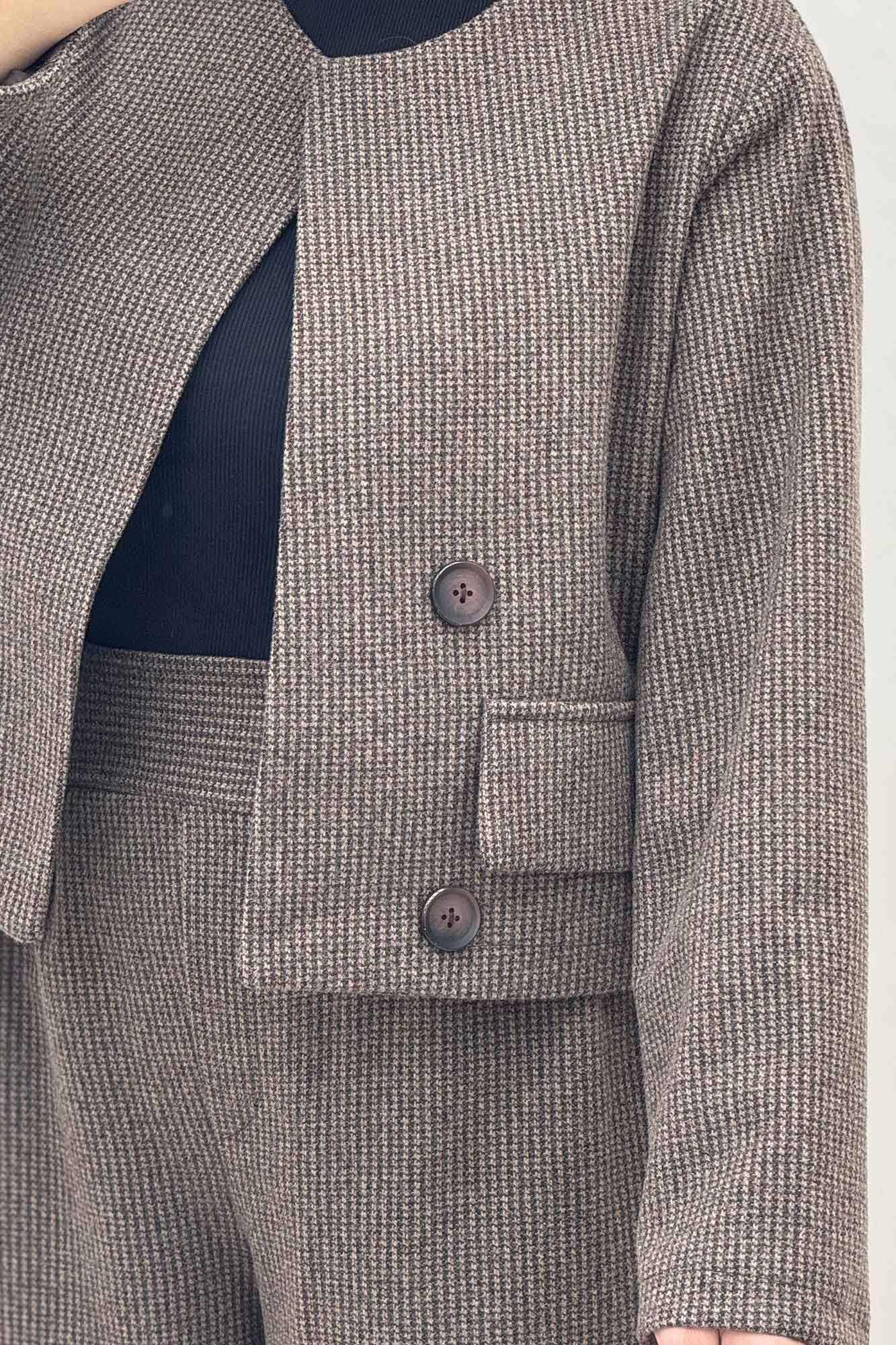 ست کت و شلوار پیردوپل ریز آستردار