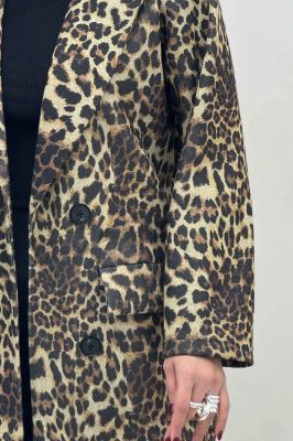 پالتو فوتر بلند پلنگی آستردار