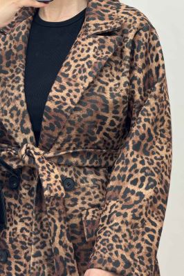 پالتو فوتر بلند پلنگی آستردار