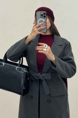 پالتو فوتر بلند پیردوپل ریز آستردار