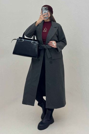 پالتو فوتر بلند پیردوپل ریز آستردار