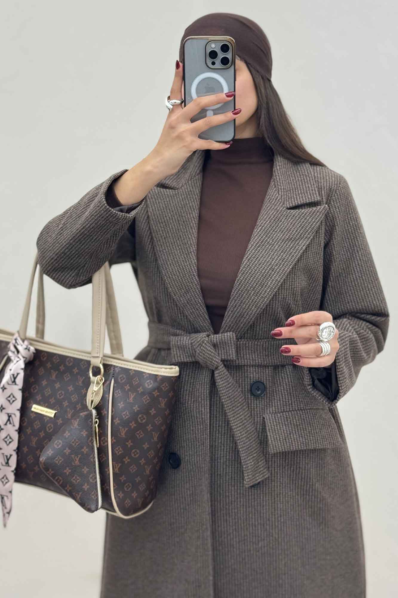 پالتو فوتر بلند پیردوپل ریز آستردار