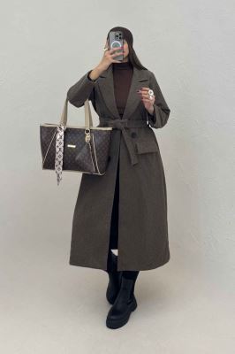 پالتو فوتر بلند پیردوپل ریز آستردار