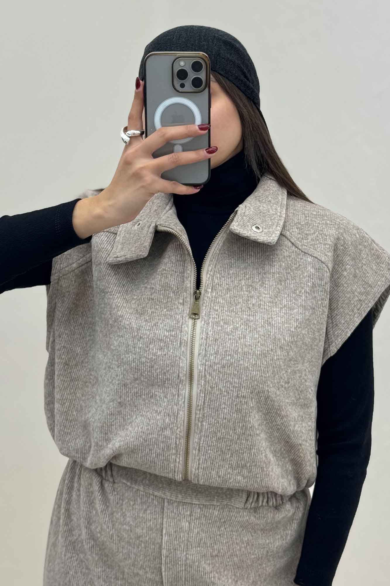 ست وست و شلوار کبریتی اویشو آستردار