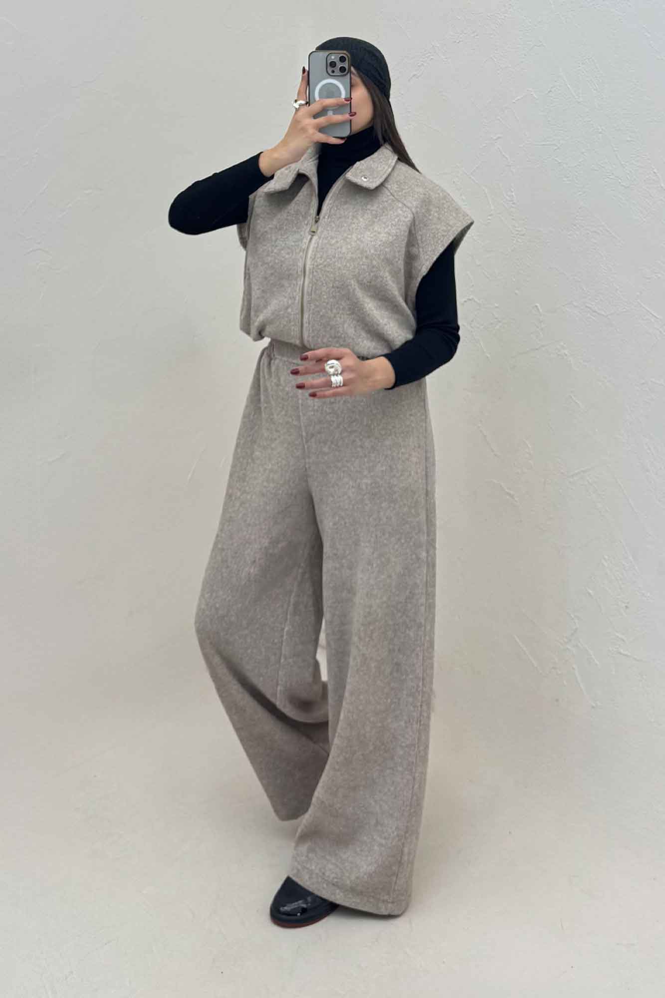 ست وست و شلوار کبریتی اویشو آستردار