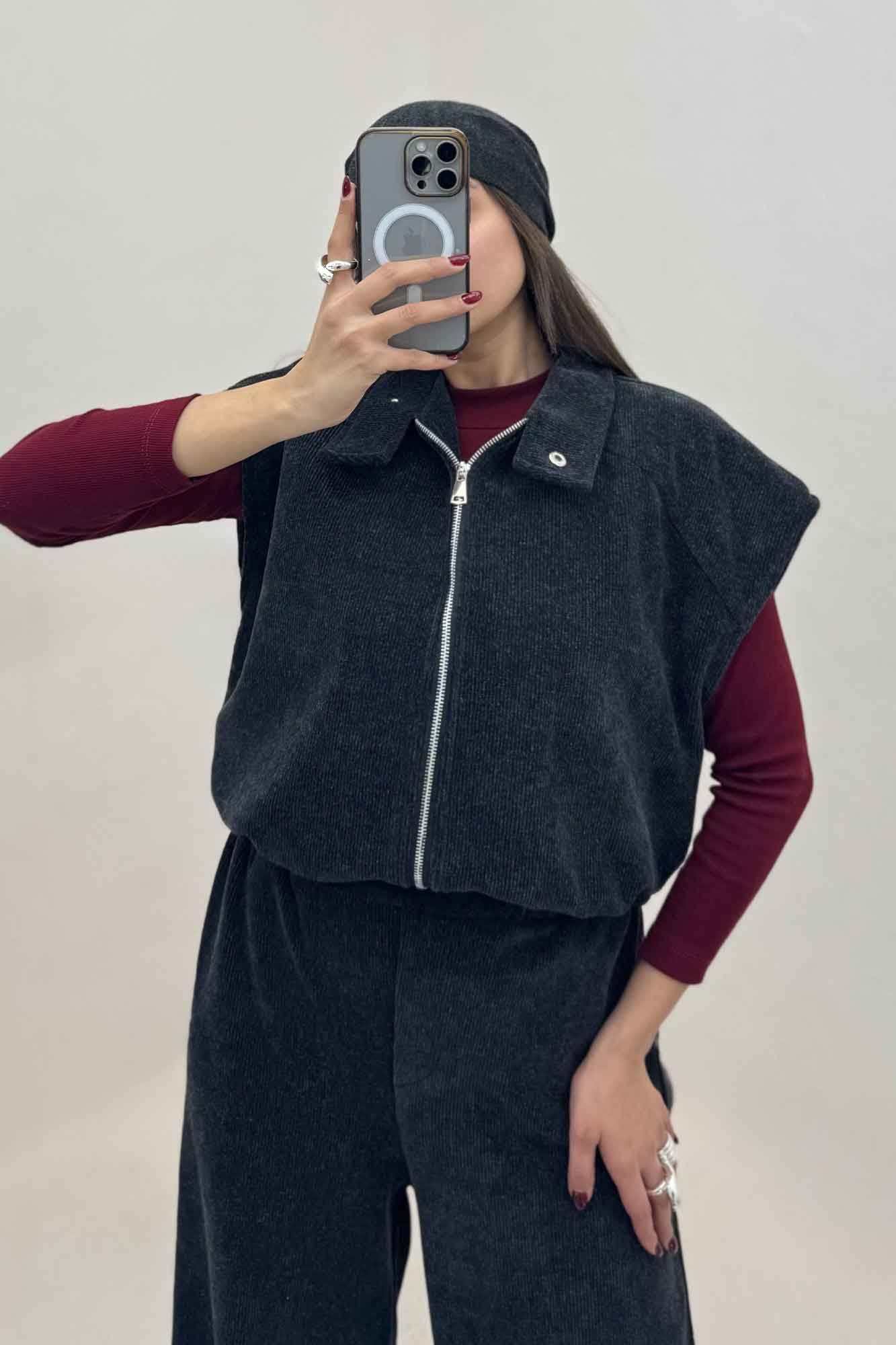 ست وست و شلوار کبریتی اویشو آستردار