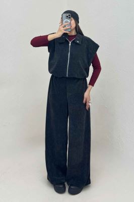 ست وست و شلوار کبریتی اویشو آستردار