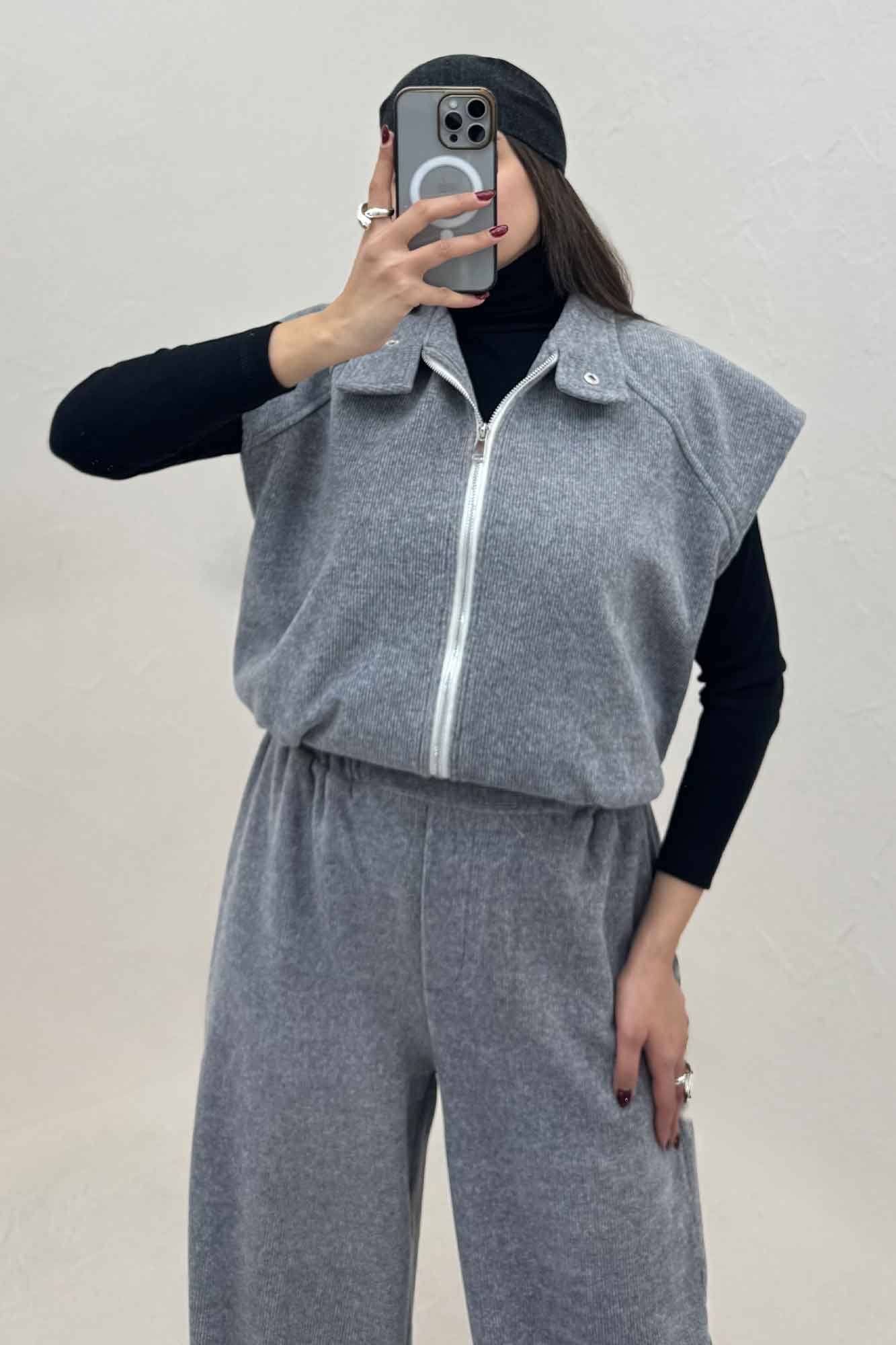 ست وست و شلوار کبریتی اویشو آستردار