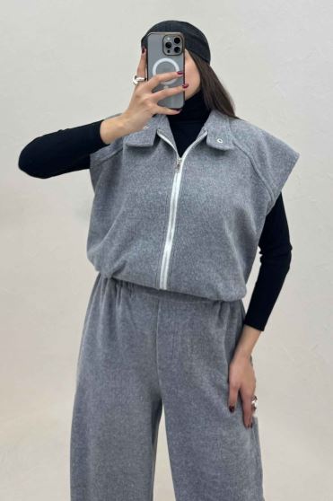 ست وست و شلوار کبریتی اویشو آستردار