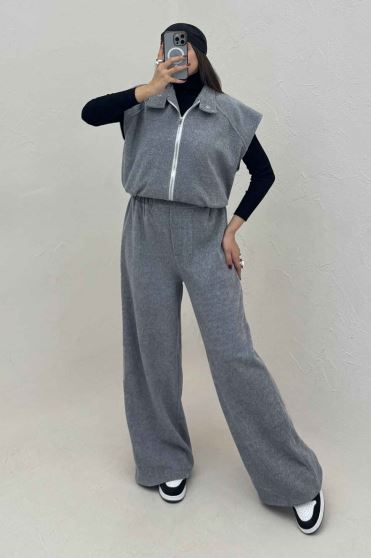 ست وست و شلوار کبریتی اویشو آستردار