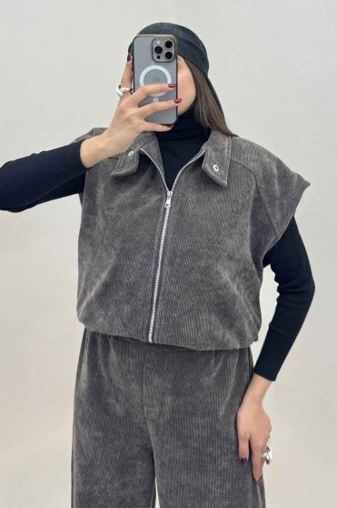 ست وست و شلوار کبریتی اویشو آستردار