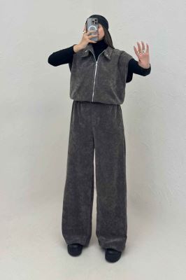 ست وست و شلوار کبریتی اویشو آستردار