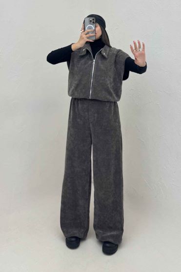 ست وست و شلوار کبریتی اویشو آستردار