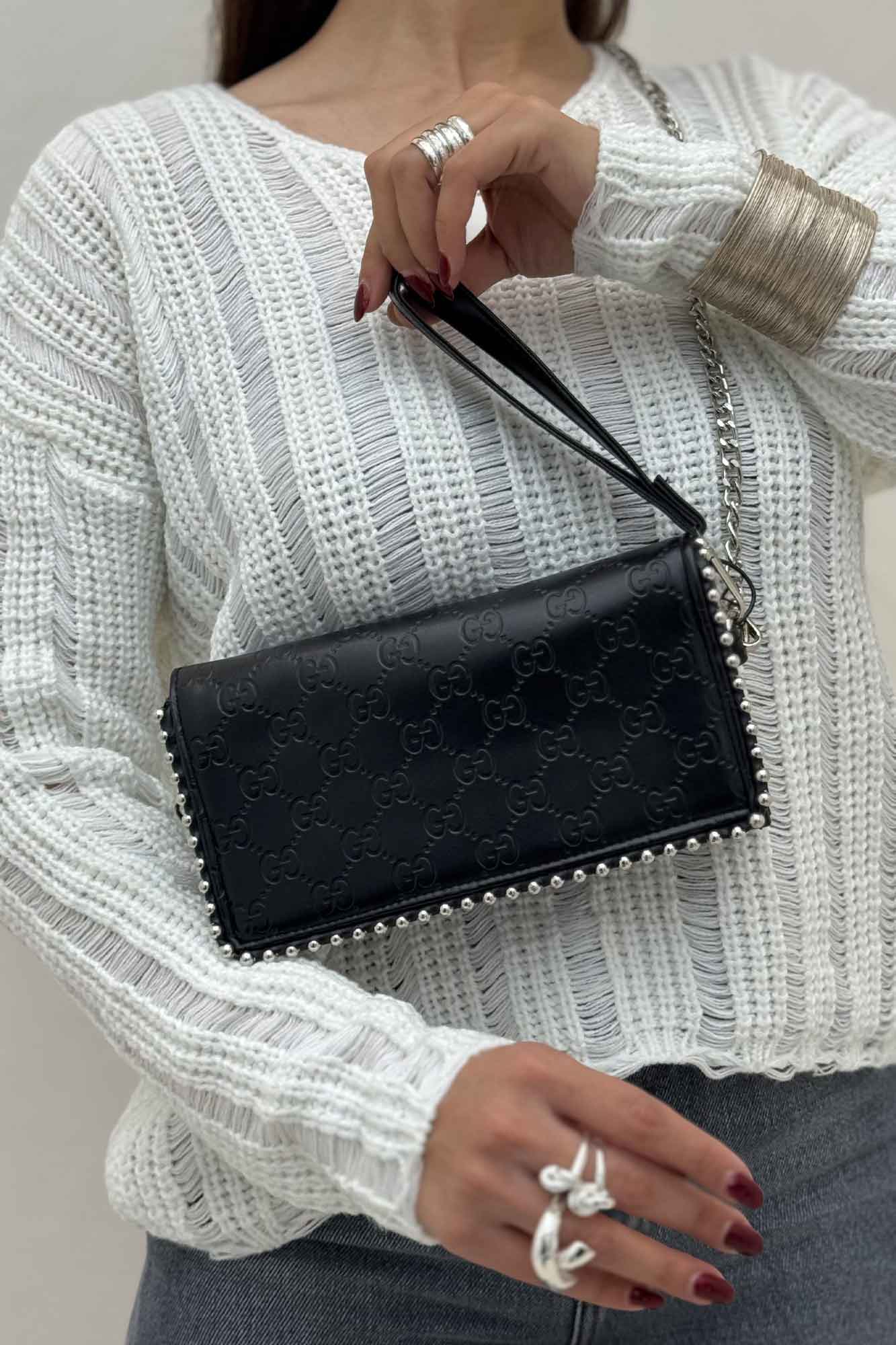 کیف پاسپورتی سه خانه دور مروارید 4295