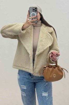 کت پوست آستردار یقه انگلیسی