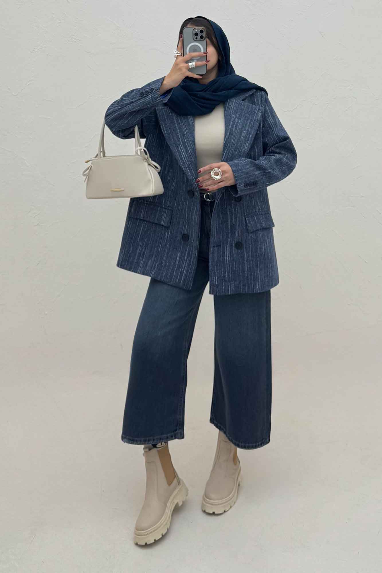 کت فوتر خط چین آستردار پشت چاکدار