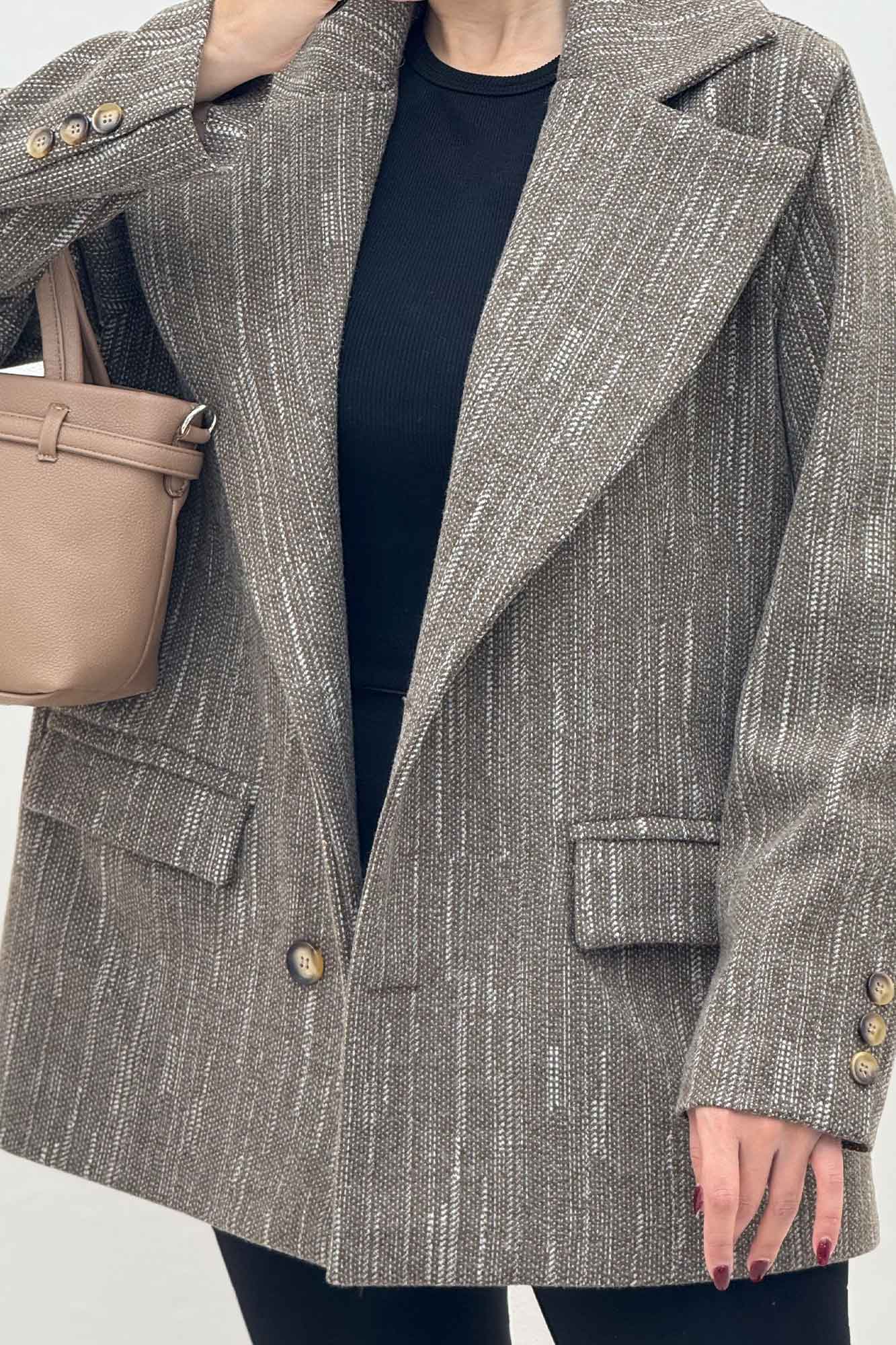 کت فوتر خط چین آستردار پشت چاکدار