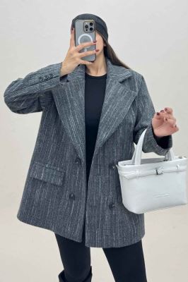 کت فوتر خط چین آستردار پشت چاکدار