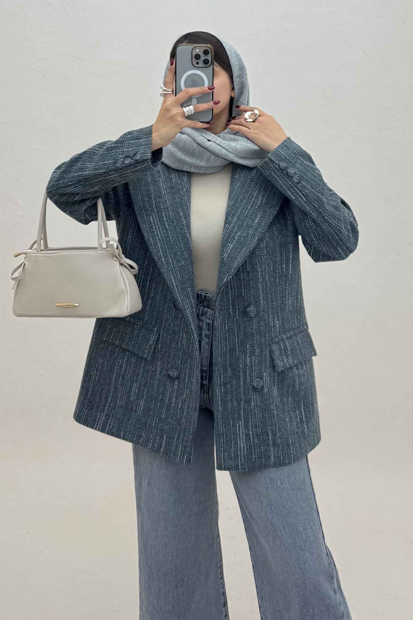 کت فوتر خط چین آستردار پشت چاکدار