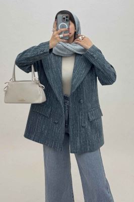 کت فوتر خط چین آستردار پشت چاکدار