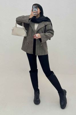 کت فوتر خط چین آستردار یقه چاک