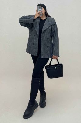 کت فوتر خط چین آستردار یقه چاک