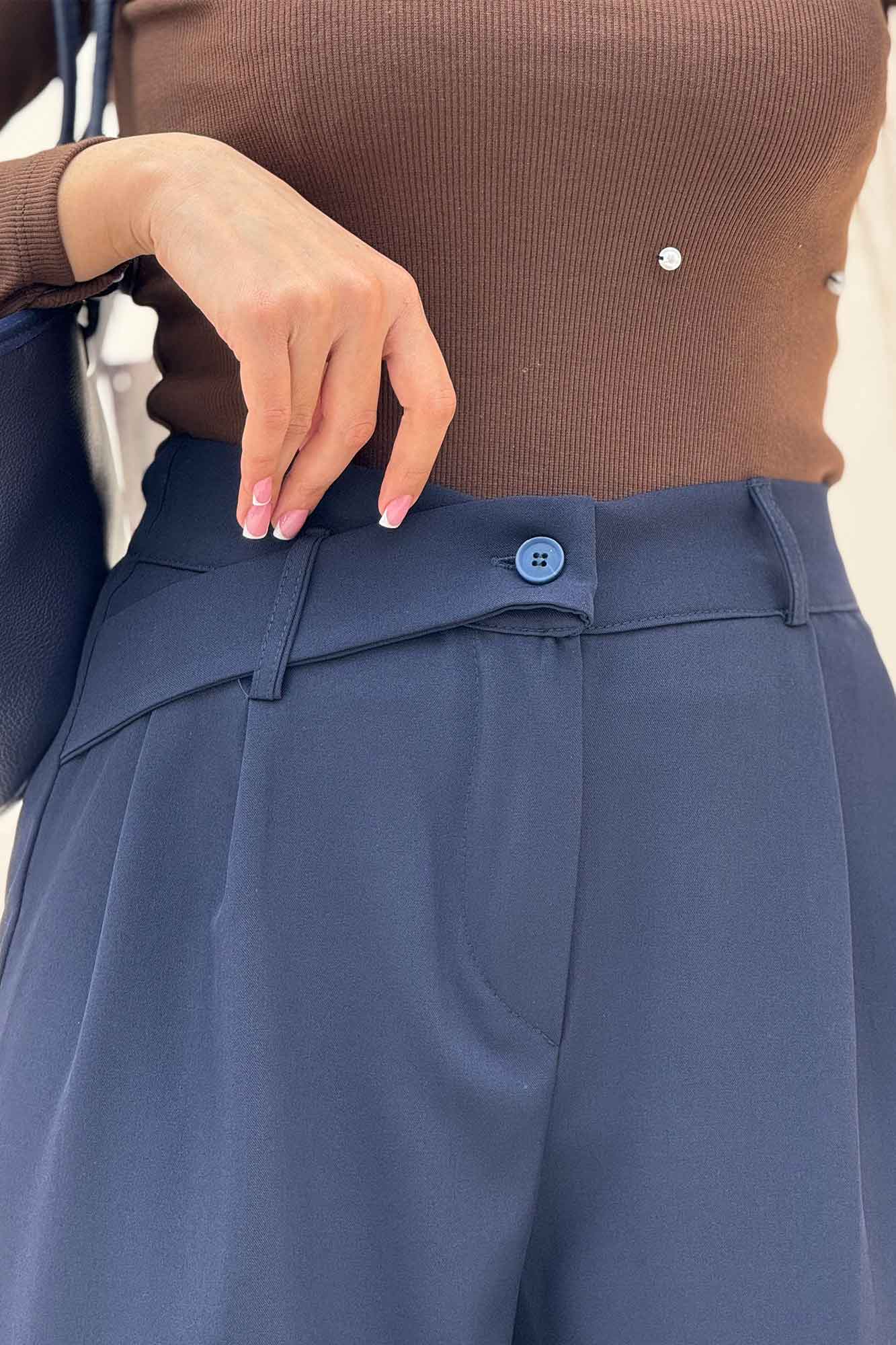 شلوار بزیاق پشت کش کمر پلدار