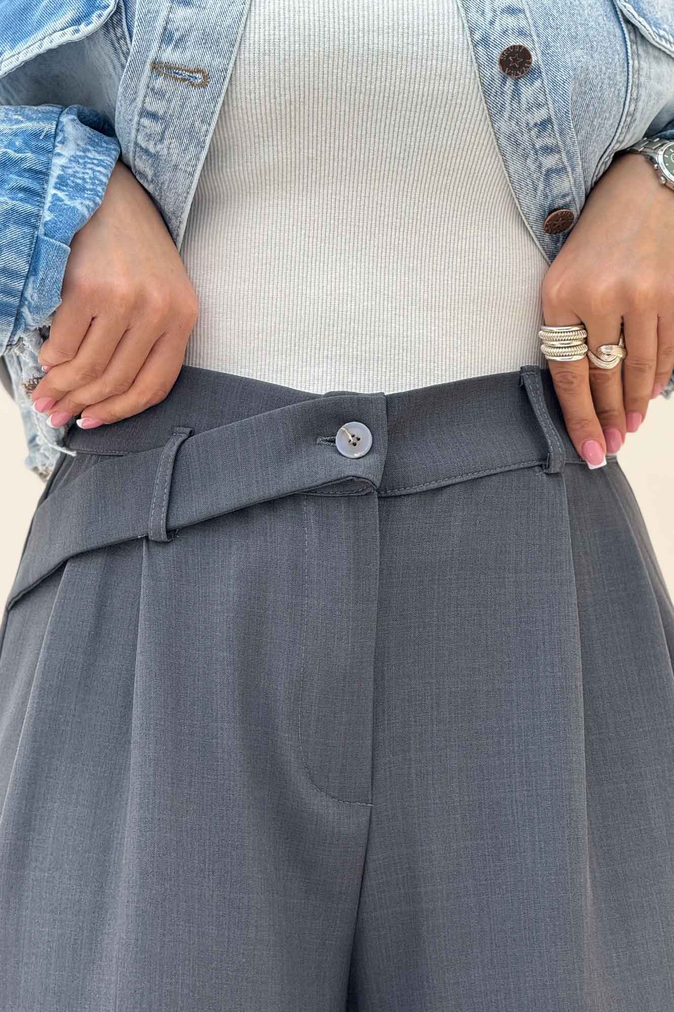 شلوار بزیاق پشت کش کمر پلدار