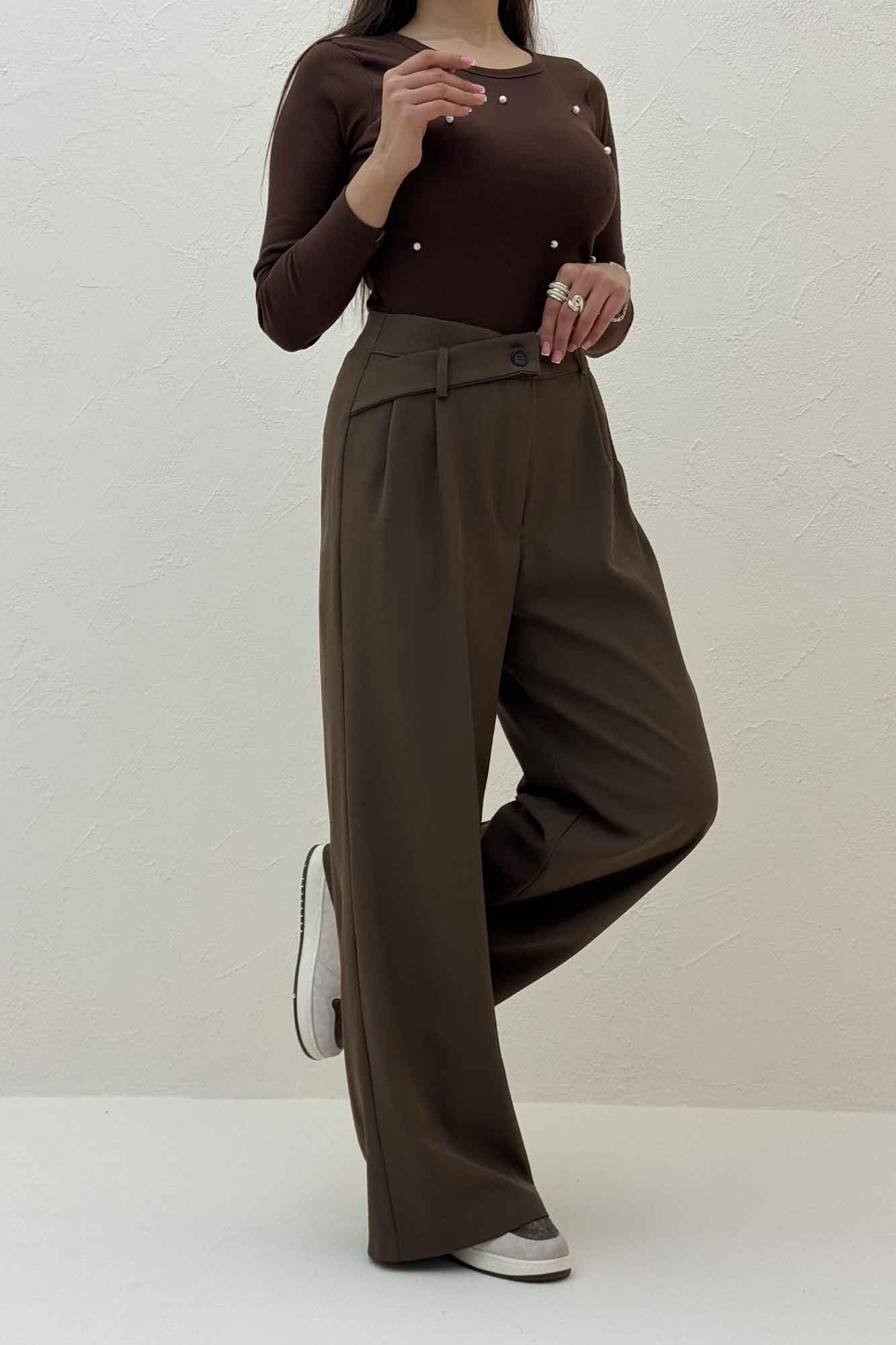 شلوار بزیاق پشت کش کمر پلدار