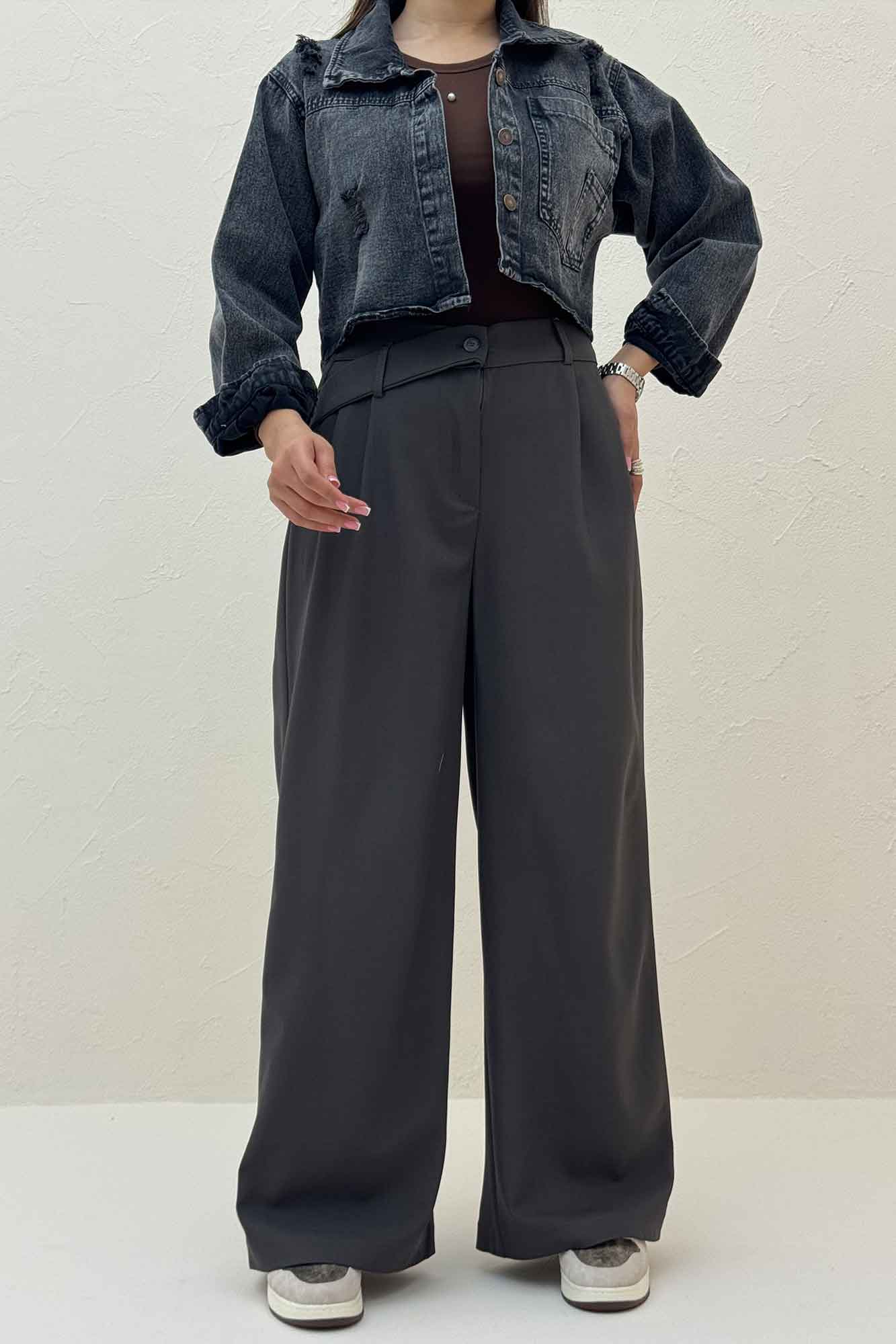 شلوار بزیاق پشت کش کمر پلدار