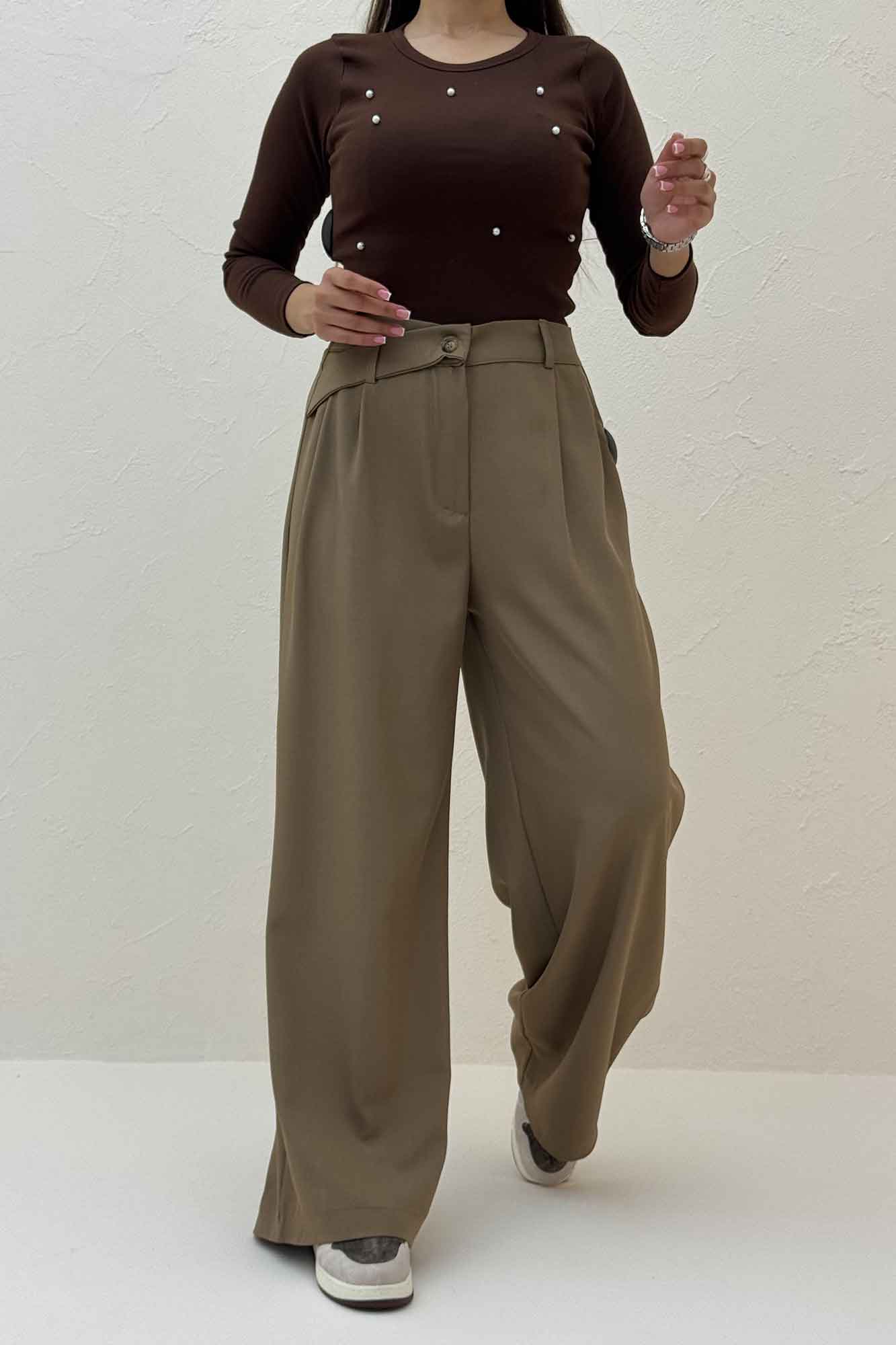 شلوار بزیاق پشت کش کمر پلدار