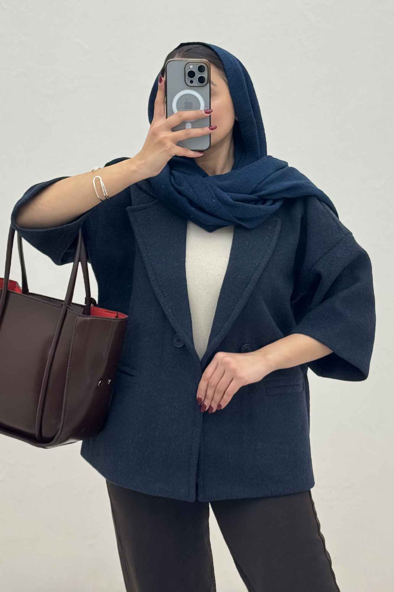 کت فوتر کشمیر آستین سه رب دو دکمه 