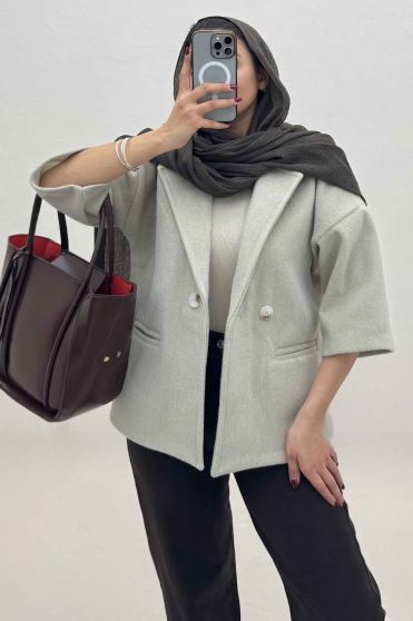 کت فوتر کشمیر آستین سه رب دو دکمه 