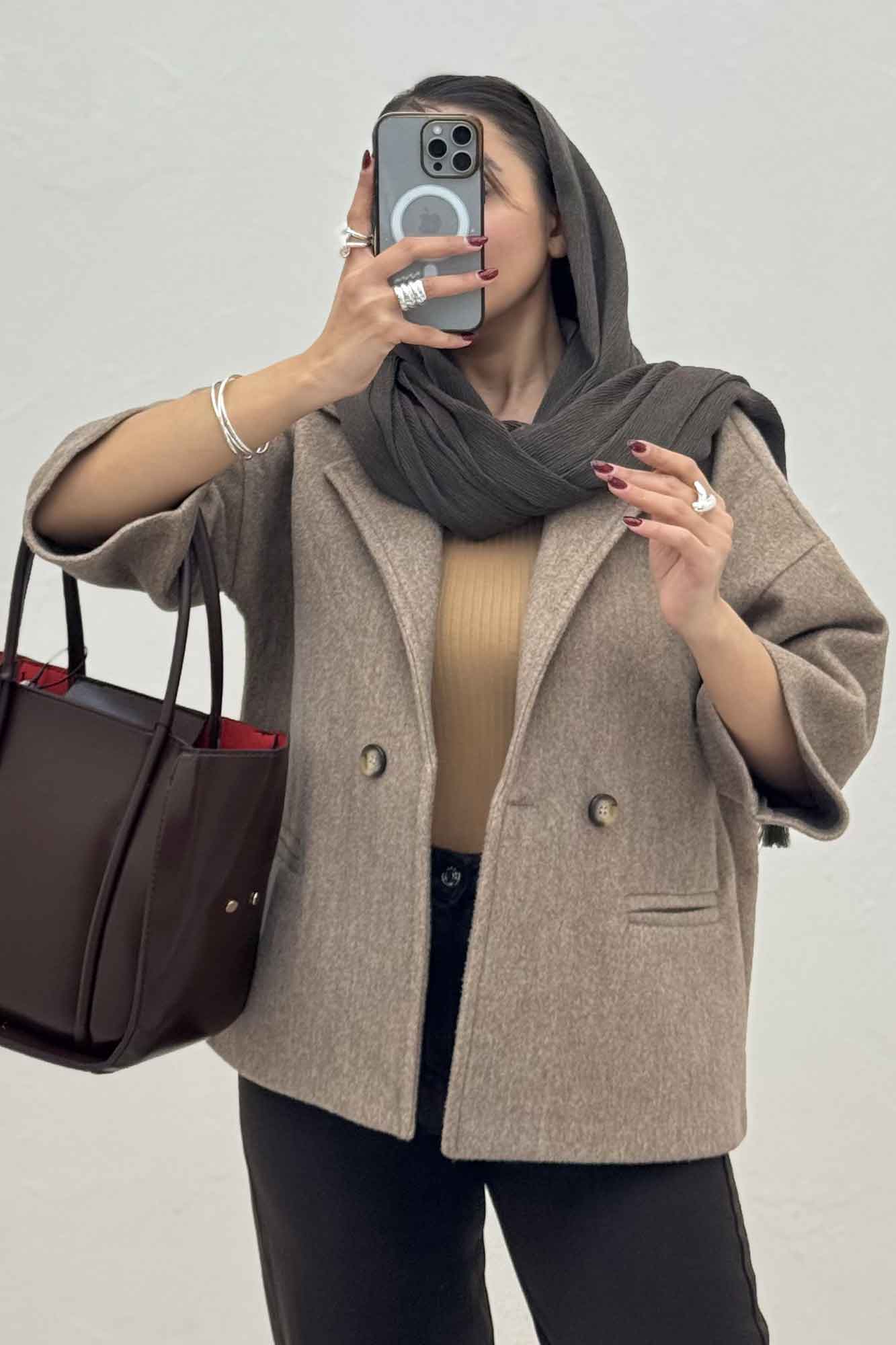 کت فوتر کشمیر آستین سه رب دو دکمه 