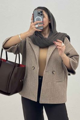 کت فوتر کشمیر آستین سه رب دو دکمه 