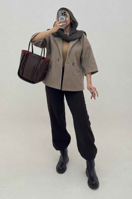 کت فوتر کشمیر آستین سه رب دو دکمه 