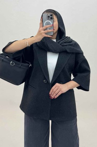 کت فوتر کشمیر آستین سه رب دو دکمه 