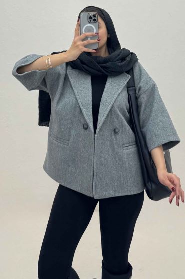 کت فوتر کشمیر آستین سه رب دو دکمه 