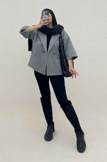 کت فوتر کشمیر آستین سه رب دو دکمه 