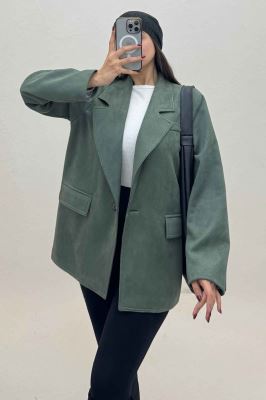 کت سوییت آستردار تک دکمه لبه دوخت