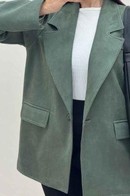 کت سوییت آستردار تک دکمه لبه دوخت