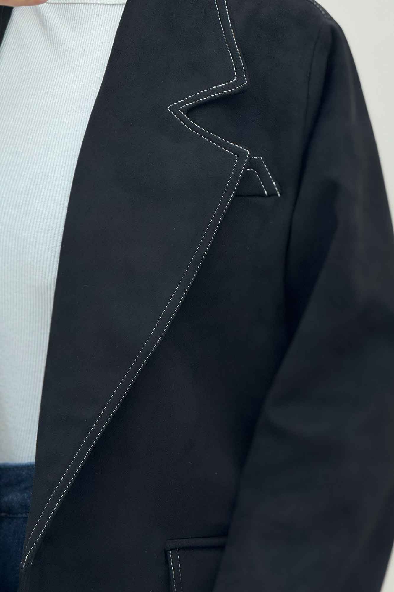 کت سوییت آستردار تک دکمه لبه دوخت