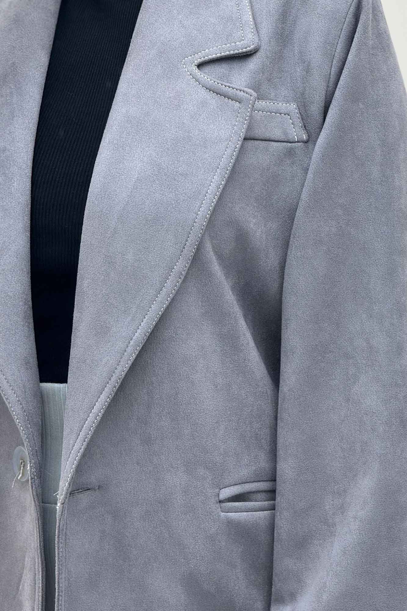 کت سوییت آستردار تک دکمه لبه دوخت