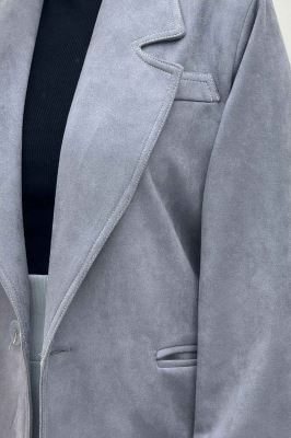 کت سوییت آستردار تک دکمه لبه دوخت